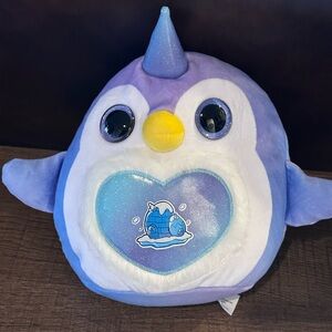 Zuru Purple Penguin Plush Sparkle Heart Squishmellow